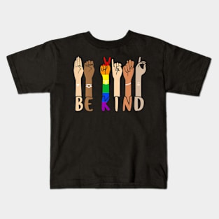 Sign Language Hand Talking LGBT Gay Les Pride ASL Kids T-Shirt